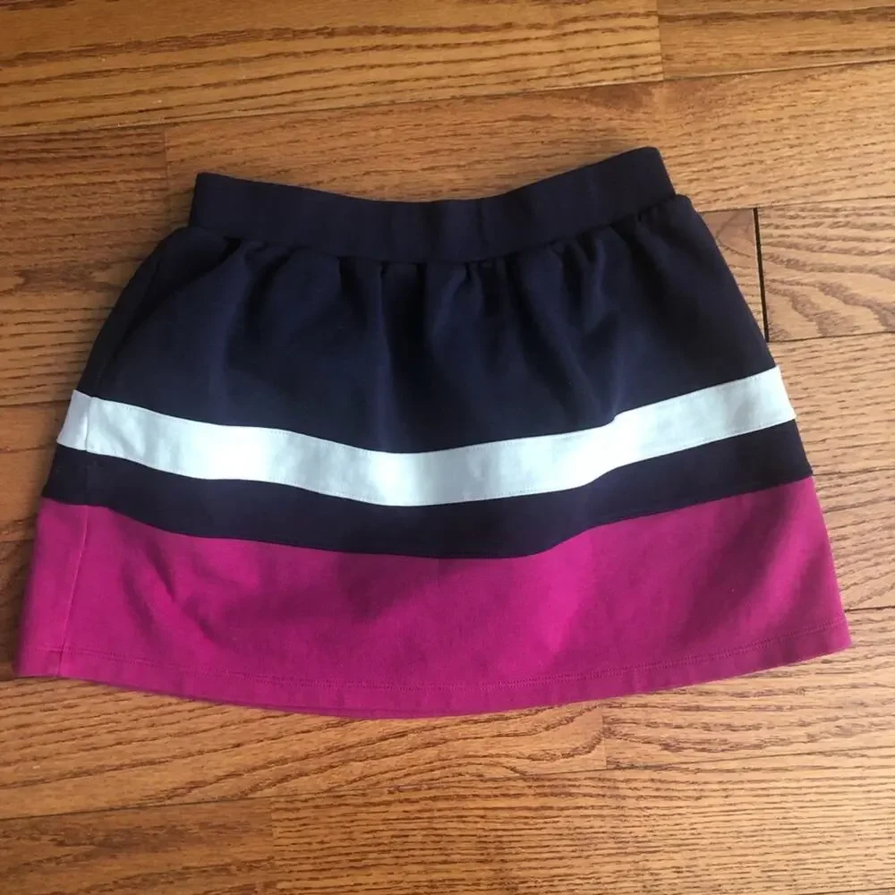 Gymboree Knit Cotton Casual Color block Blue Pink White Skirt Girl’s Size 10